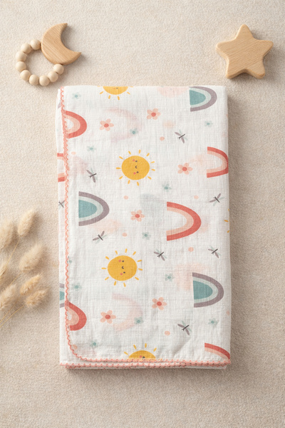 Atlas Baby House Multi-Purpose Muslin Newborn Baby Blanket, Muslin Cloth 80×90