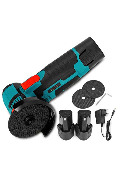 NO BRAND Mini Polizor Unghiular Portabil Cu 2 Acumulatori Si 2 Discuri, 24V