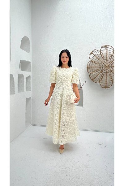 MY GRS PRENSES OMUZ GÜL KUMAŞ ELBİSE