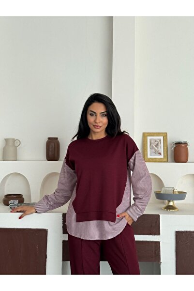 Femella Women Fashion Σετ Μπλούζα και Παντελόνι από Μοντάλ με Διακοσμητικό Πο...