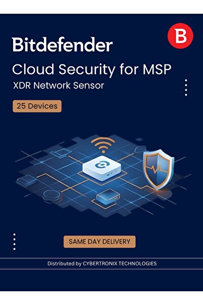 BITDEFENDER Cloud Security for MSP – XDR Network Sensor 25 Devices|Digital Li...