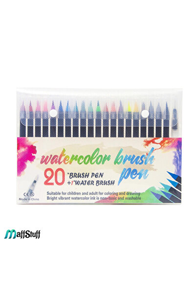 MaffStuff Set of 21 water-based paint brush markers for drawing and painting ...