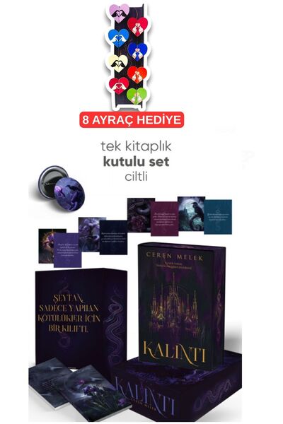 İndigo Kitap Kalıntı - Ceren Melek (CİLTLİ-KUTULU-YAN BOYAMALI) 8'li Kalp Ayr...