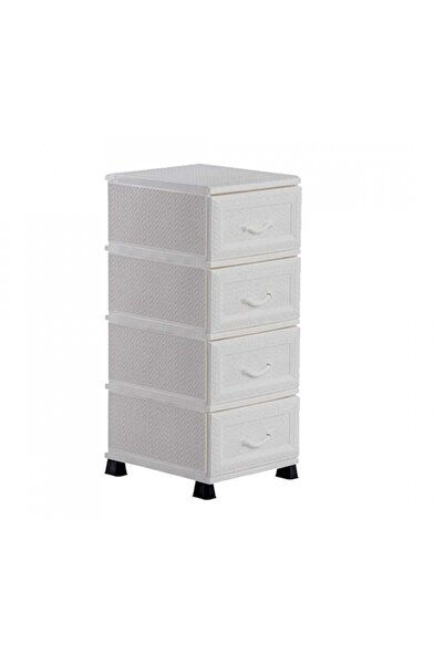 KÖSEOĞLU HOME 4 KATLI BEYAZ ÖRGÜ ŞİFONYER KOMİDİN