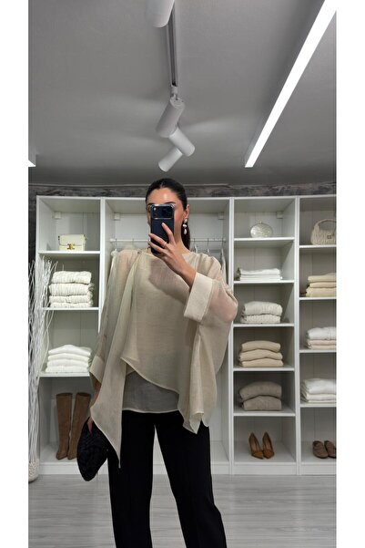 LUUNA STORE Eli̇se Peleri̇n Chiffon Blouse - Stone