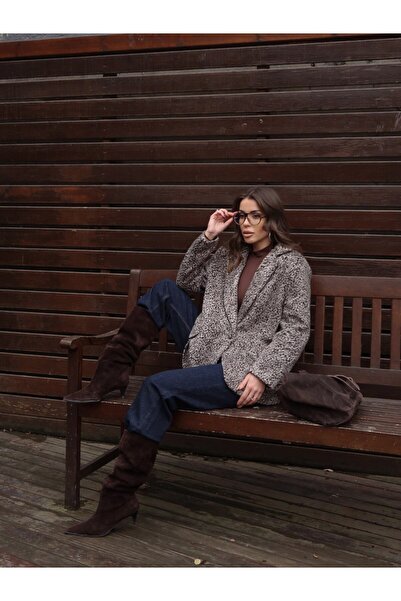 MAUN COLLECTION سترة منقوشة بطبعة جلد الفهد