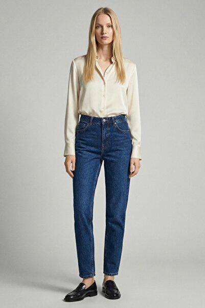 Rays 1063 جينز موم عالي الخصر باللون الأزرق المتوسط