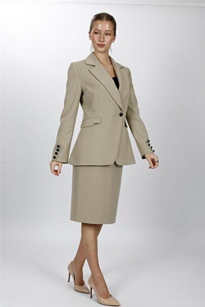 ÖNDER ÖZSOY Men's Lapel Single Button Double Breasted Jacket & Short Pencil S...