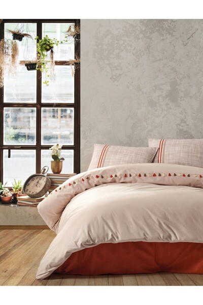 Cotton Box Double bed linen with tassels, 100% cotton ranforce, Cotton Box, M...