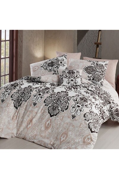 Nazenin Double bed linen 100% cotton ranforce, Nazenin Home, Luxury Brown