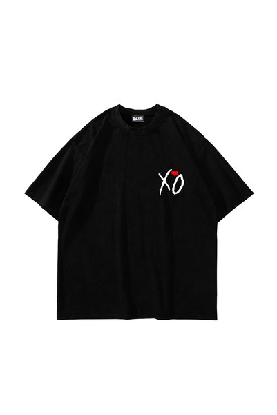 Bak Moda The Weeknd Imprimat Oversize Unisex Negru tricou