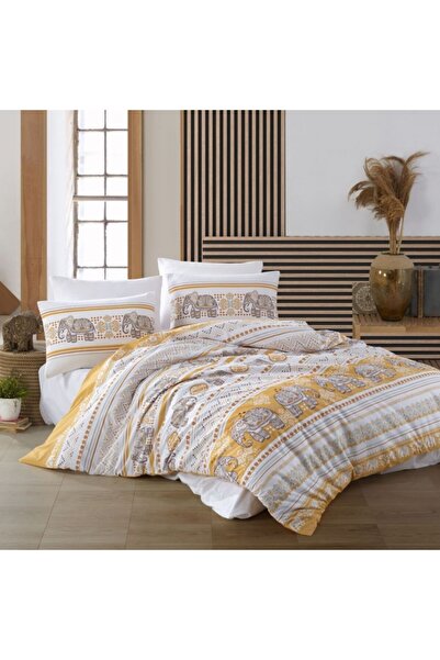 Class-Majoli Lenjerie de pat bumbac 100% ranforce, Bahar Home, Sydney Yellow