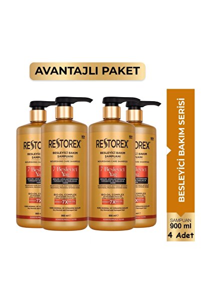 Restorex 7 Besleyici Yağ Şampuan 900 ml x 4 Adet