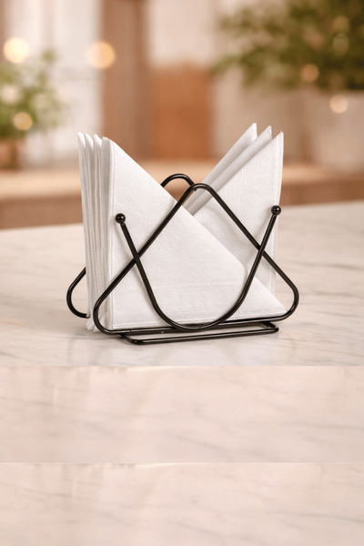 Edora Home Black Color Decorative Desktop Stylish Napkin Holder, Cafe & Resta...