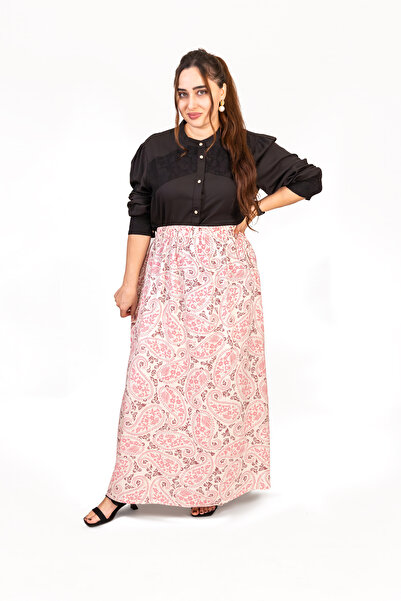 LINELLE Pink Motif Printed Woven Skirt