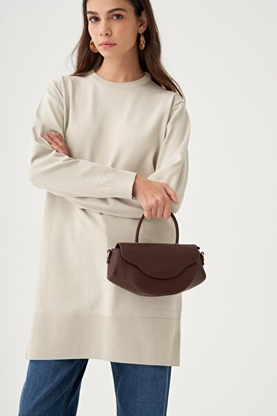 ALLDAY Τσάντα χειρός και ώμου από τεχνητό δέρμα σε απόχρωση Bitter Brown με κ...