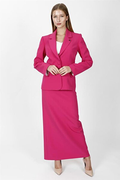 ÖNDER ÖZSOY Jacket with Collar Pockets Modern Jacket & Long Pencil Skirt Wome...