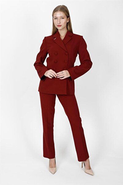 ÖNDER ÖZSOY Buttoned Classic Blazer Jacket & Pockets Tapered Leg Pants Women'...