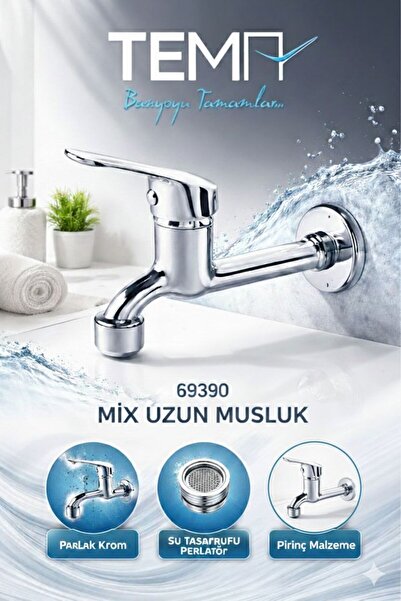 YAPI KALİTE صنبور طويل من نوع تيما أك-كابي ميكس للمرحاض - حوض الغسيل