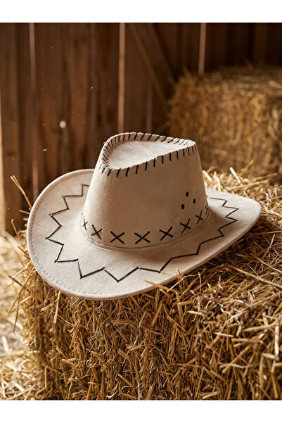PIECE SIGNATURE Çocuklar İçin Süet Kovboy Şapka ( 3-8 Yaş )
