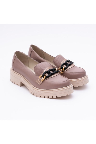 VAGAM Genuine Leather Shoes Loafers Powder Pink