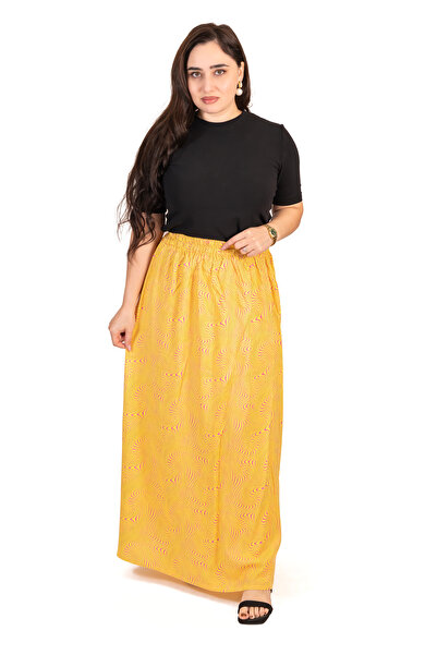 LINELLE Yellow & Pink Line Printed Woven Skirt