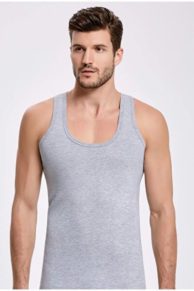 İLKE İÇ GİYİM Gray Single Jersey Undershirt