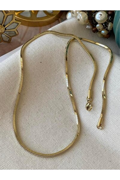 XUPING JEWELRY 14K GOLD RENK KÖŞELİ ZİNCİR KOLYE 2MM×2MM UZUNLUK 45 CM