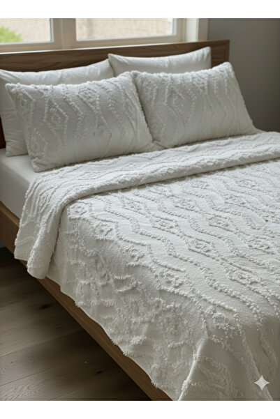 DANTEELHOME Vienna 3 Piece Double Bedspread Cream