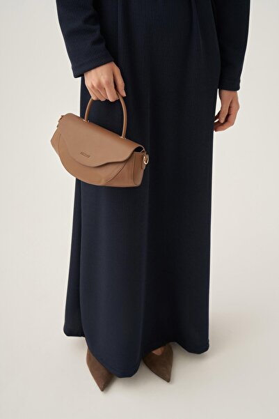 ALLDAY Mink-Snap Fastener Faux Leather Hand and Shoulder Bag