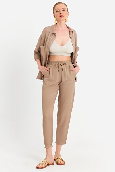 NEW JOURNAL Women's Mink Elastic Waist Pants Sun201