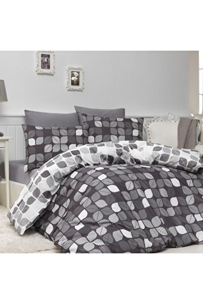 Class-Majoli Lenjerie de pat dublu, bumbac 100% ranforce Bahar - Bunku Grey