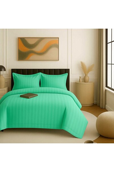 Pucioasa Διπλά σεντόνια 4 τεμαχίων, πολυβαμβάκι damask, πράσινο