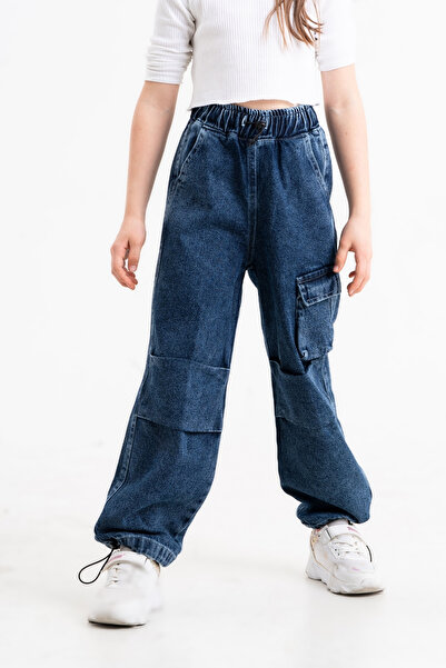 GİYİCEM TEKSTİL Дівчачі джинси з плісированими штанинами 2120