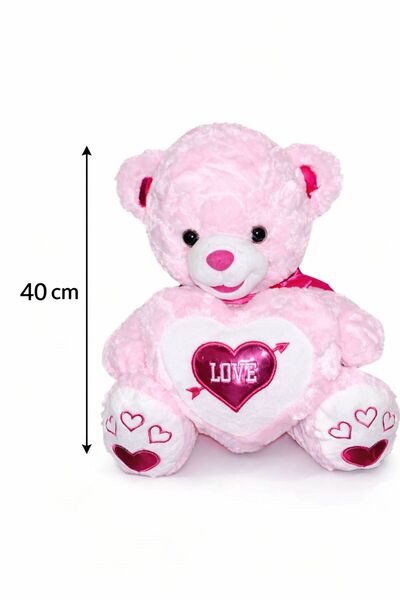 ZİVENTA 40 cm Plush Teddy Bear Special Gift for Valentine's Day & Children Soft Stuffed Toy with Love Heart