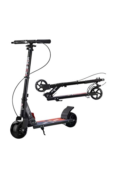 OEM Trotinetă cu 2 roți, pliabila, roți lățime 65 mm cu lumini LED, reglabilă, frână de mână