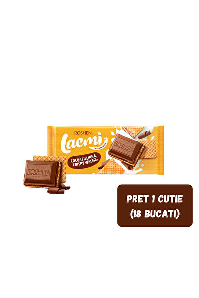 Roshen SET 18 BUCĂȚI CIOCOLATĂ CU LAPTE LACMI CU UMPLUTURĂ DE CACAO ȘI NAPOLI...