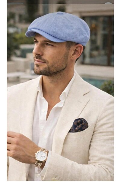 akix Καπέλο από λινό βαμβάκι, ρυθμιζόμενο στο κεφάλι, ελαστικό, 8 γωνίες