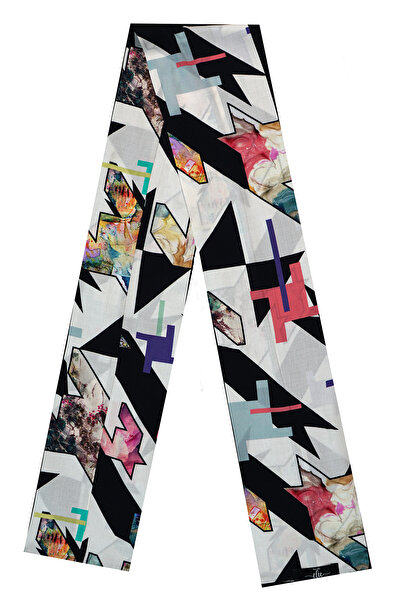 Feu De Elu Foulard Mixte Patterned Satin Scarf