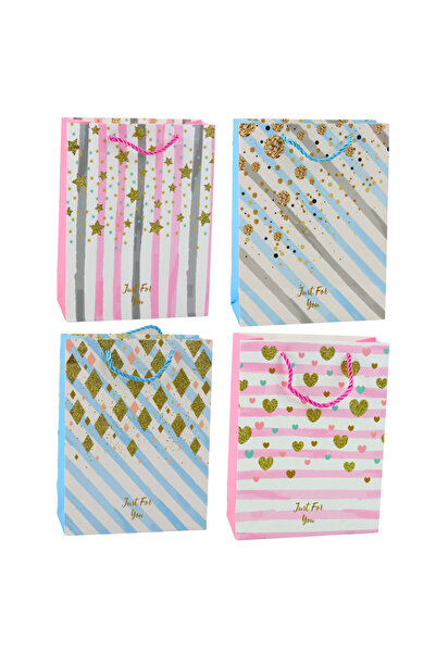 Three top online Gift Bag Blue Pink Glitter