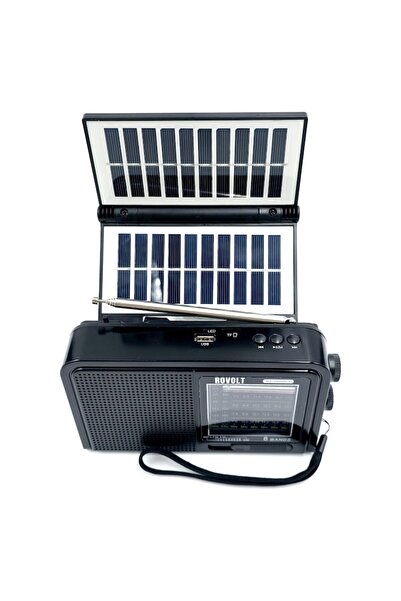 Rovolt NS-7000S-S Radio Portabil Solar, AM/FM/SW, Bluetooth, MP3, USB/TF, TWS, Panouri Solare, 1200mAh