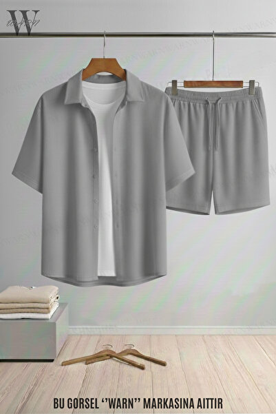 warn Unisex Bürümcük Short Sleeve Shirt Shorts Bottom Top Set Summer Flexible...