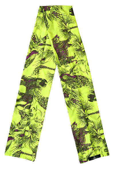 Feu De Elu Foulard Jardin Patterned Satin Scarf