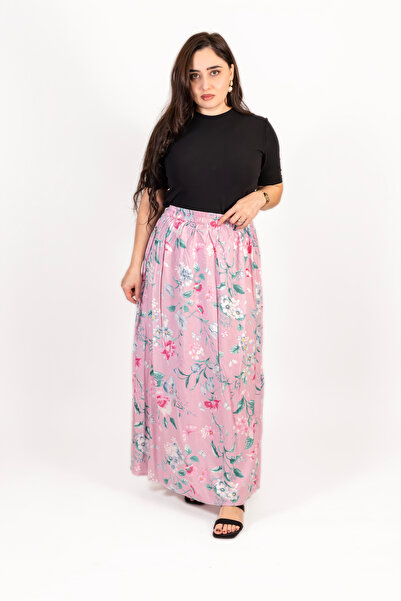 LINELLE Pink Floral Printed Woven Skirt