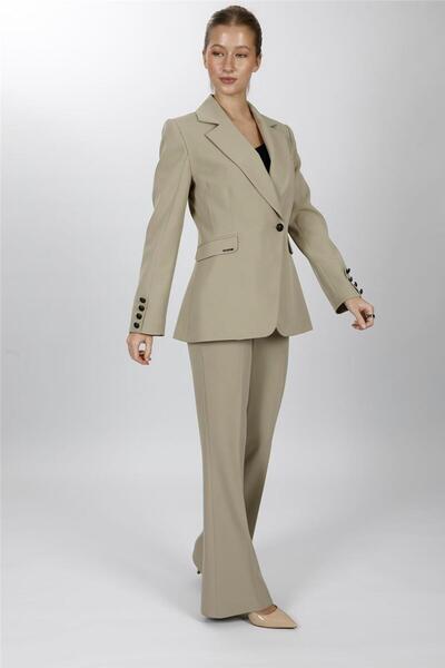 ÖNDER ÖZSOY Men's Lapel Single Button Double Breasted Jacket & Pocketed Spani...