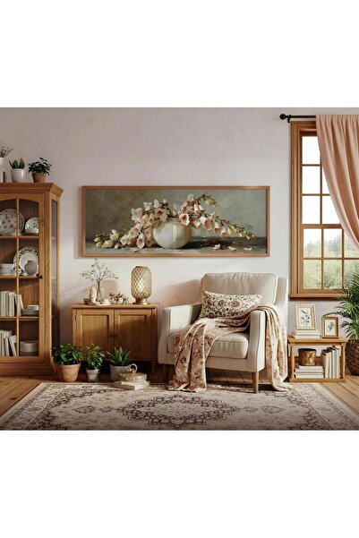 Tuba Decor Tek Parça Gerçek Ahşap Yatay Panorama Çerçeveli Tablo renkli tablo