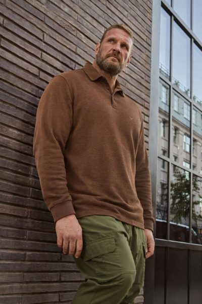 Maccali Men's Large Size Premium Coffee Polo T-Shirt