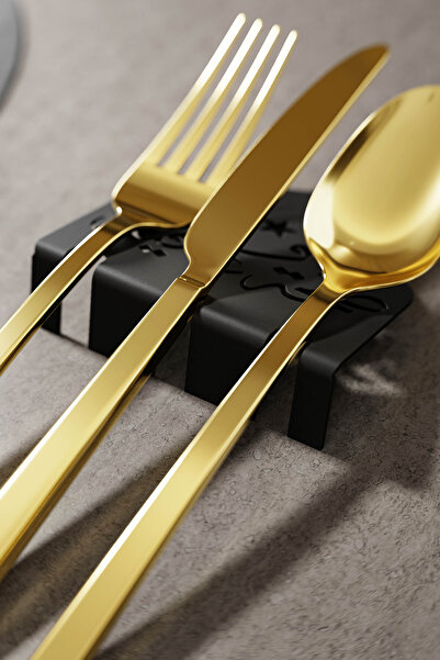 iwa concept 6-Piece Arabic Written Ramadan Metal Cutlery Holder - Metal Table...