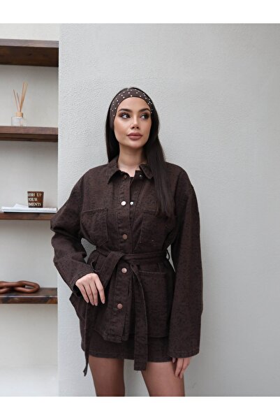 ESRAHELVACI Габардин Лео Візерунковий піджак з поясом