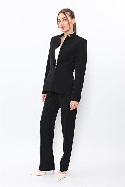 ÖNDER ÖZSOY Hakim Yaka Classic Jacket & Pocketed Pipe-Leg Trousers Women's Su...